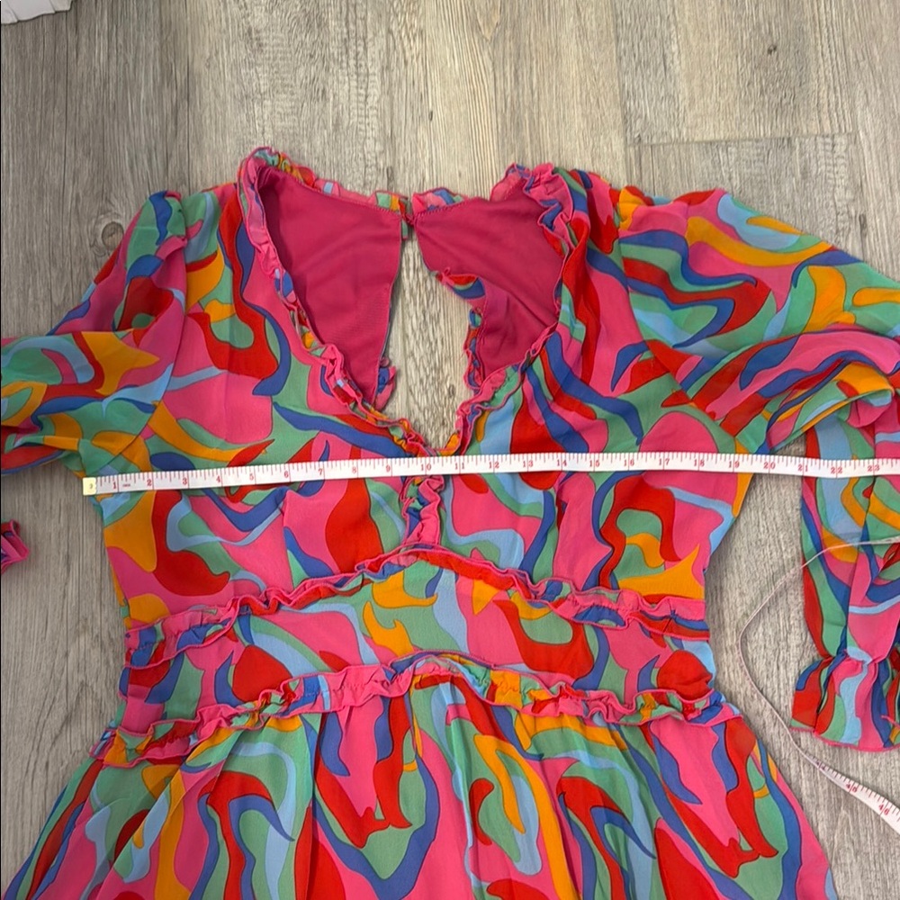 Vibrant Multicolor Ruffle Dress - Picture 2 of 5